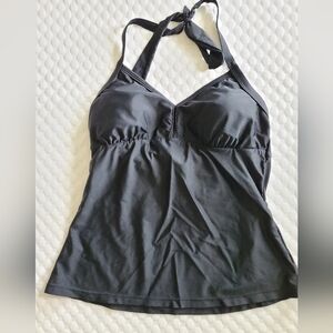 Black Halter Tankini Top